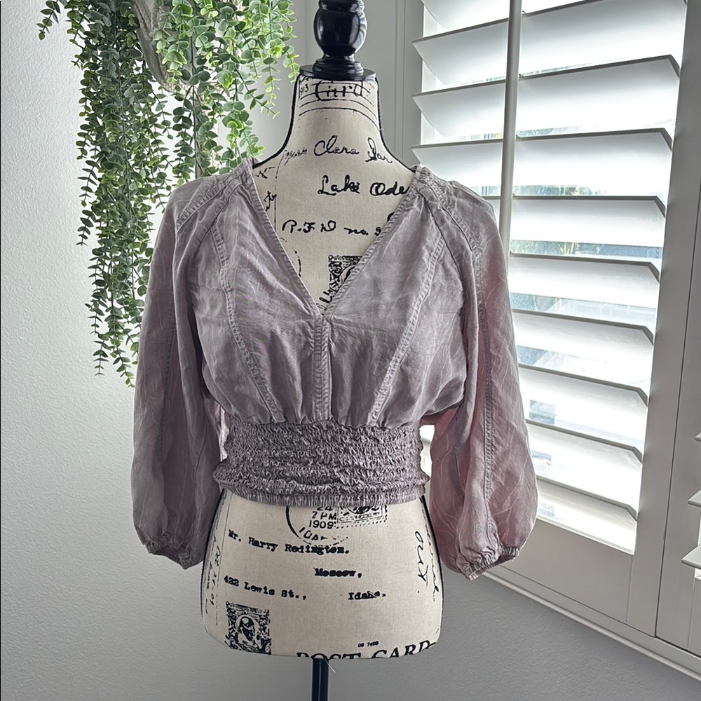Women's Mauve Smocked Top